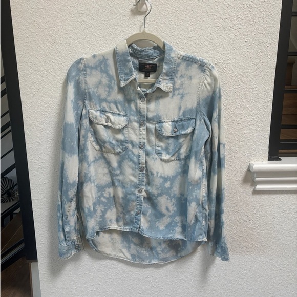 ABS Allen Schwartz Tops - ABS Allen Swartz Acid Wash Button Down Top